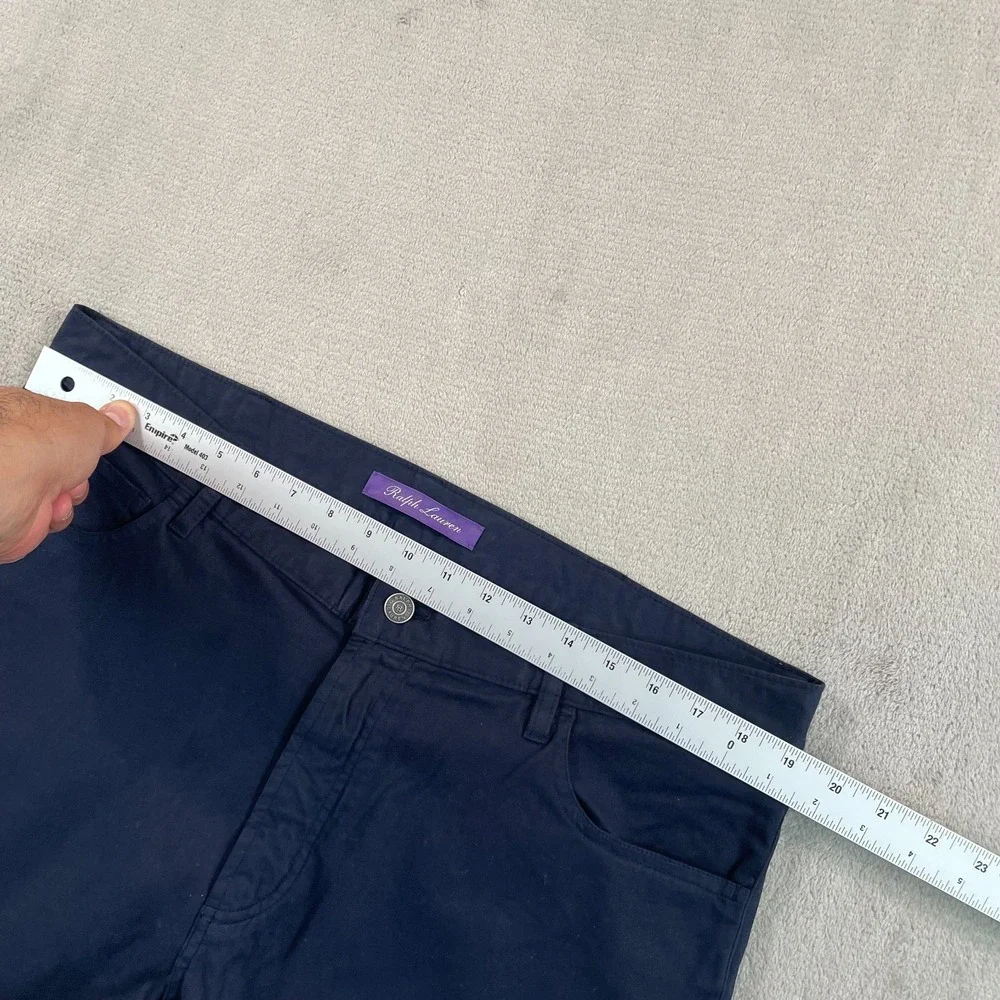 Ralph Lauren Purple Label Sateen Pants Men 38x32 Navy Slim Fit Stretch NWT $495‎